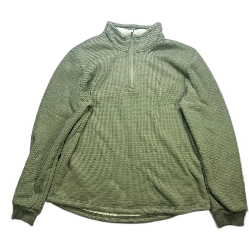 B.C. Clothing Heritage Green Sherpa Quarter Zip M
